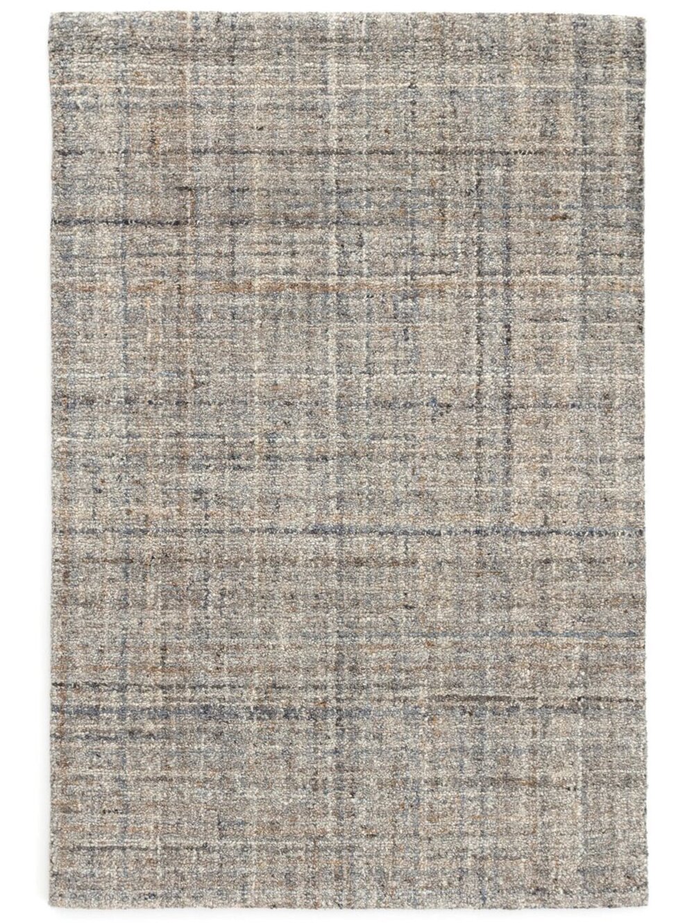 Annie Selke Harris Hand Micro Hooked Wool Rug | Blue/Brown Rug Size 2'6"x8'